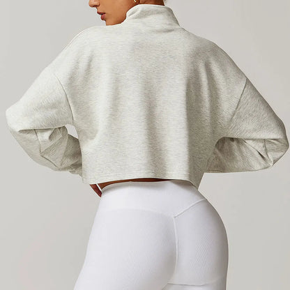 Aero Activewear® Apex Quarter-Zip Crop Top